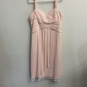 Junior‎ Bridesmaid/ Flower Girl Dress Size 12 Petal Pink David's Bridal Chiffon